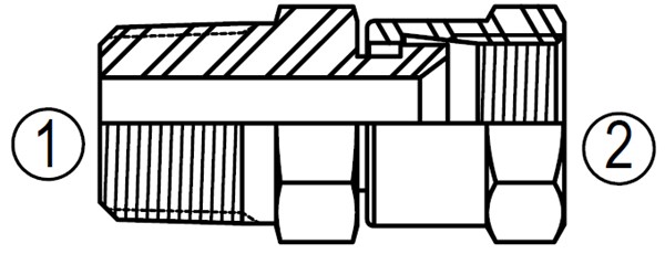 6505 Male Pipe/37° Female Swivel Connector