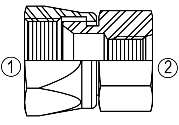 6509 37° Female Swivel/Female Straight Thread Connector