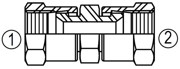 6565 Double 37° Female Swivel Union
