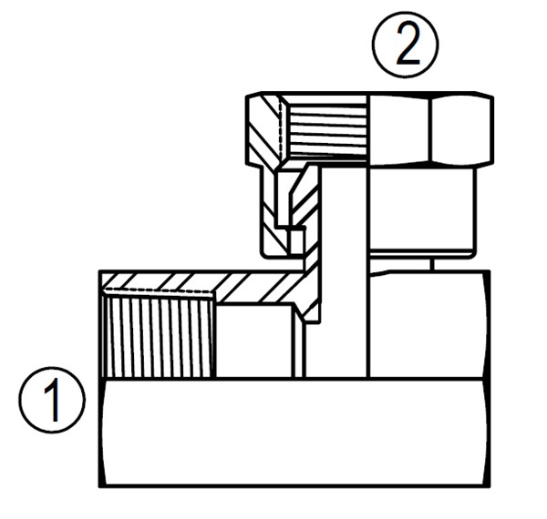 1502 90° Female Adapter Union to Female Pipe