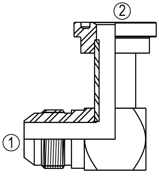 1704-61 90° Code 61 Flange Adapter Elbow