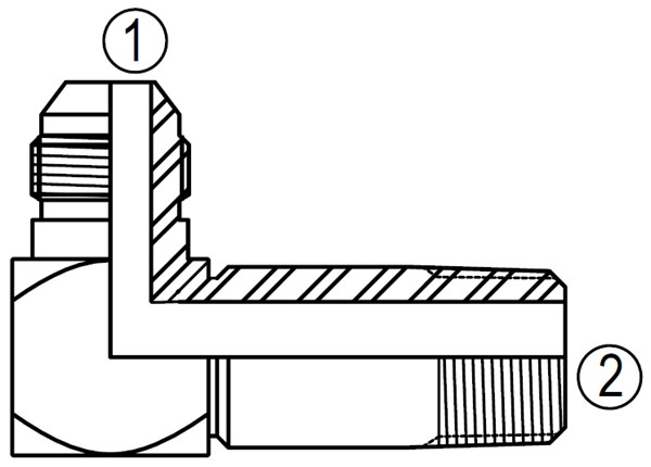 2501-L 90° Male Long Elbow