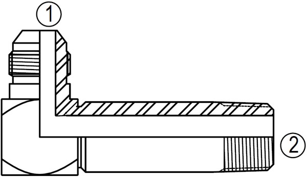 2501-LL 90° Male Extra Long Elbow