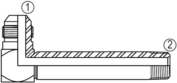 2501-LLL 90° Male Extra Extra Long Elbow