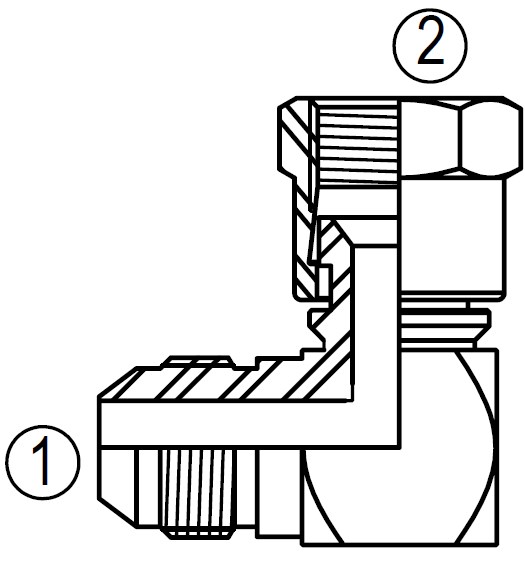 6500 37° Female Swivel 90° Elbow