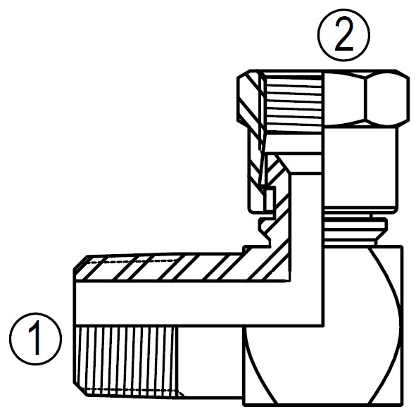 6501 90° Male Pipe/37° Female Swivel Elbow