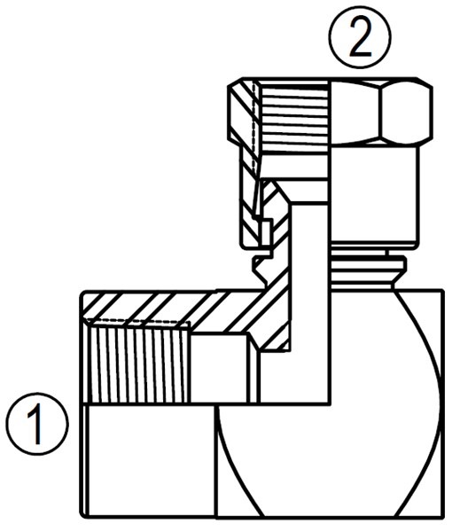 6503 90° Female Pipe/37° Female Swivel Elbow