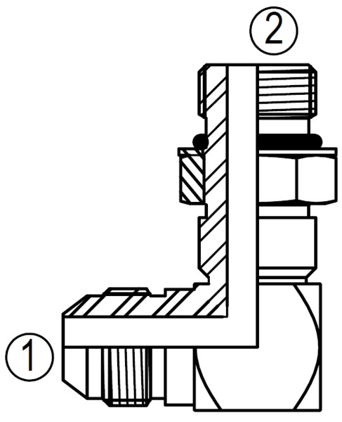 6801-L 90° Straight Thread Elbow Long