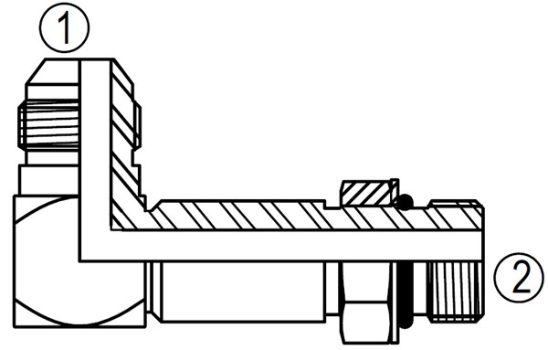 6801-LL 90° Straight Thread Elbow Extra Long