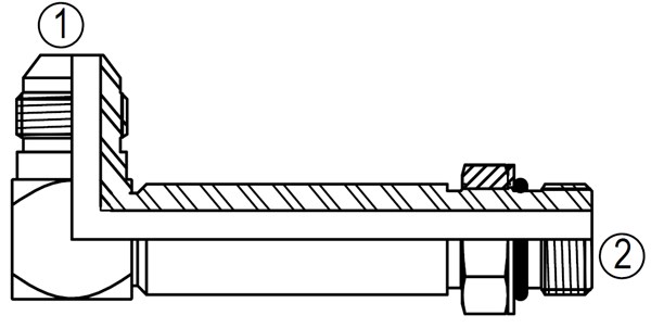 6801-LLL 90° Straight Thread Elbow Extra Extra Long