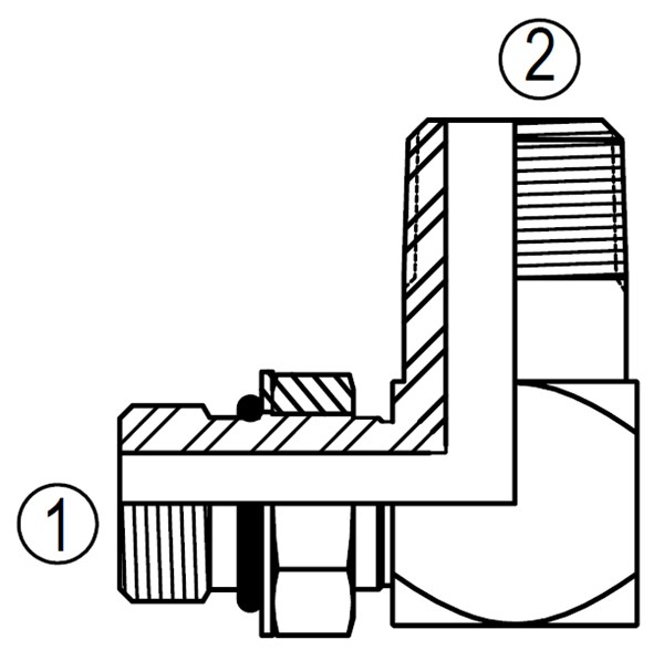 6806 90° Straight Thread/Male Pipe Elbow