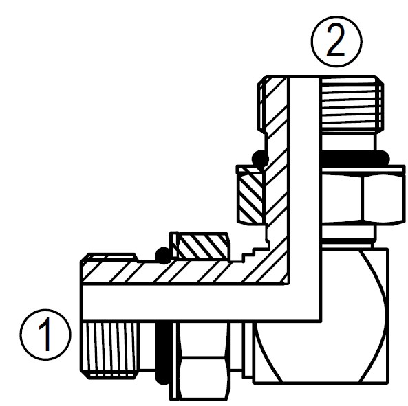 6807 90° Straight Thread Union Elbow