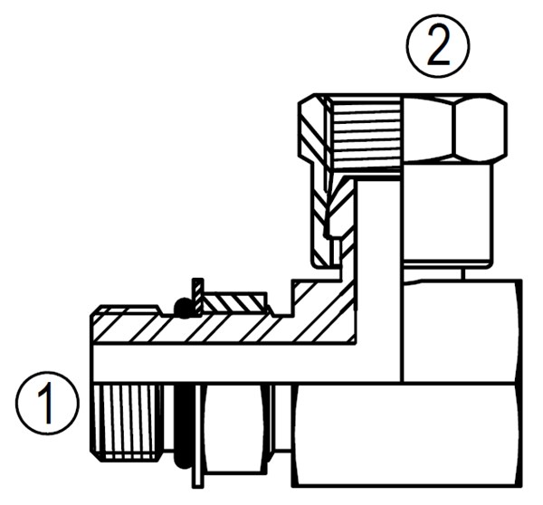 6901 90° Female Adapter Union to Adj. Male