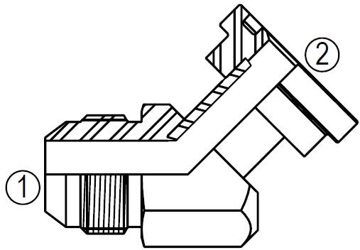 1703-61 45° Code 61 Flange Adapter Elbow