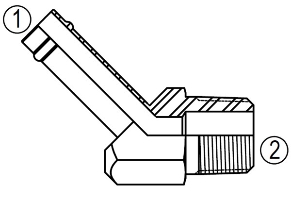 4503 45° Male Pipe Hose Fitting