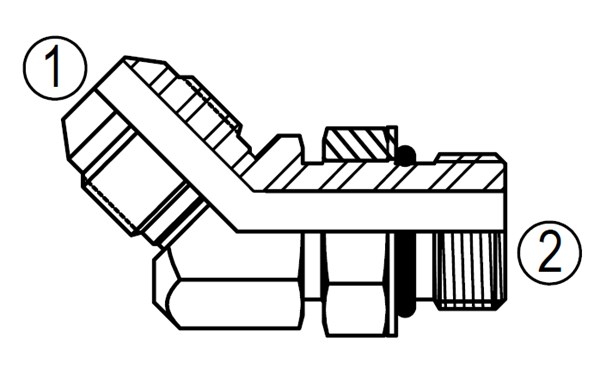 6802 45° Straight Thread Elbow