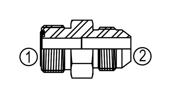 FF7403 Male ORFS Adapter / 37° Male JIC