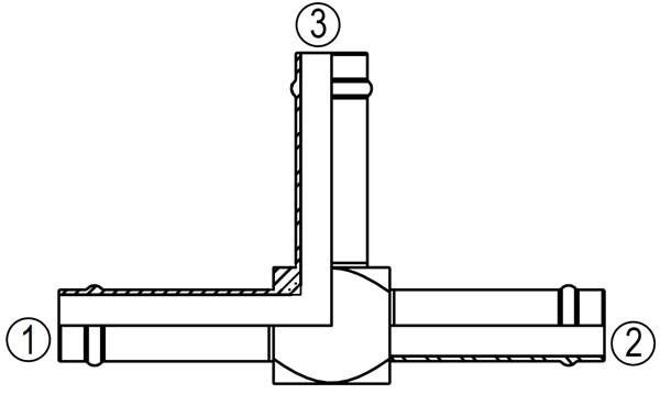 4504 Beaded Hose Fitting Tee