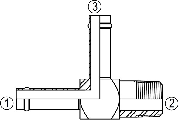 4505 Male Pipe Run Hose Fitting Tee