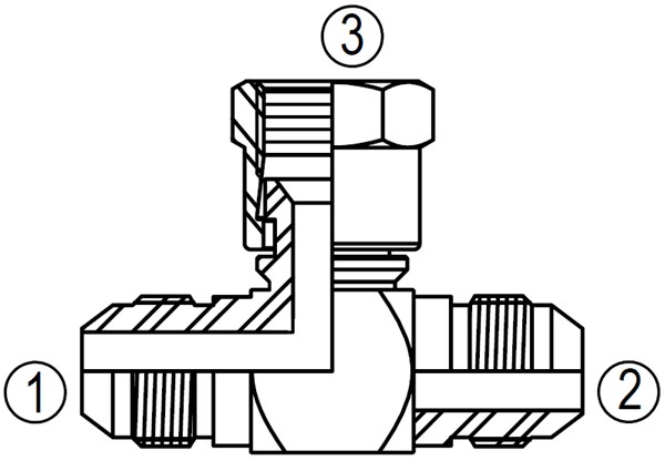6600 37° Female Swivel Branch Tee