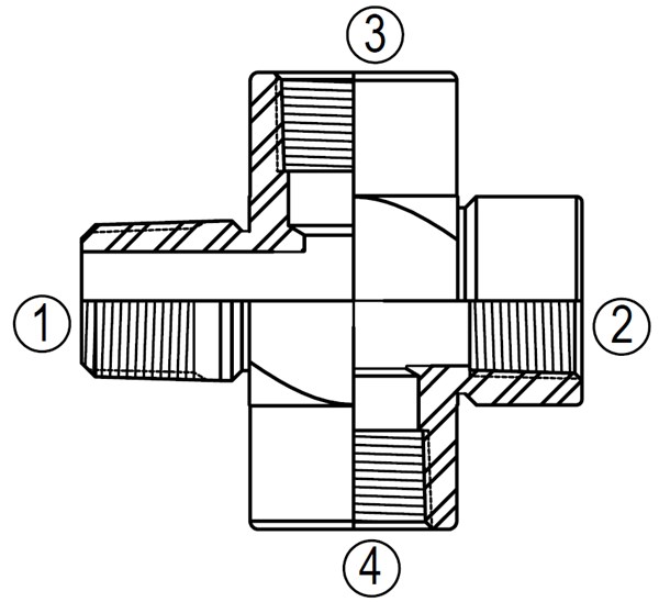 5655 Male Run Pipe Cross
