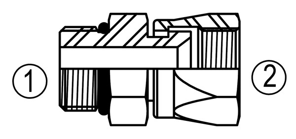SS6402 Straight Thread/37° Female Swivel Adapter