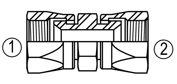 SS6565 Double 37° Female Swivel  Union