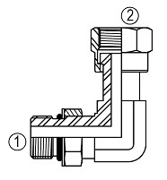 FF6809 90° Straight Thread / Female ORFS Swivel Elbow
