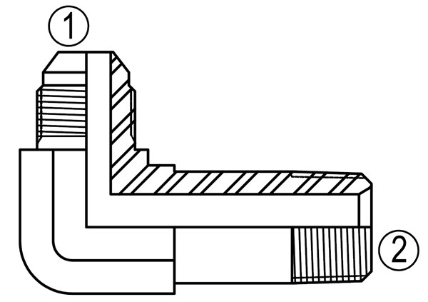 SS2501-L 90° Male Long Elbow