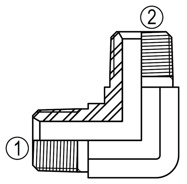 SS5500 90° Male Pipe Elbow