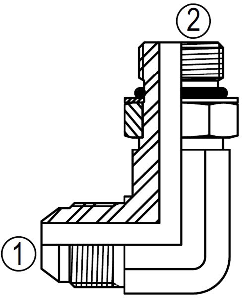SS6801-L 90° Straight Thread Elbow Long