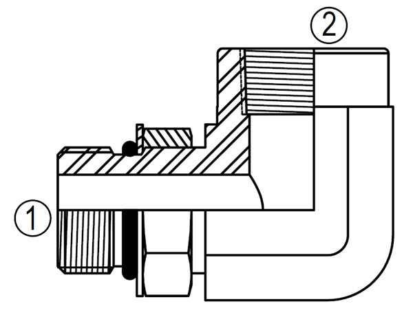 SS6805 90° Straight Thread/Female Pipe
