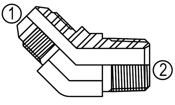 SS2503 45° Male Elbow