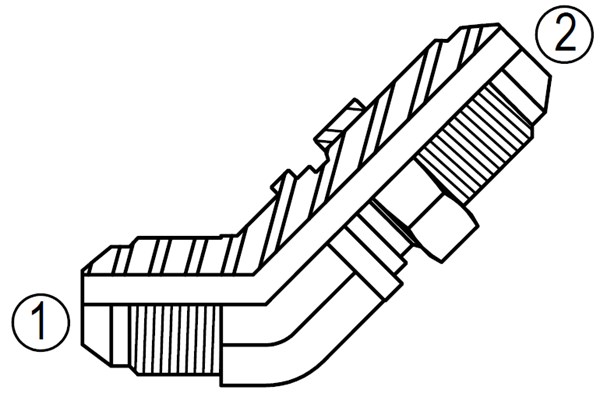 SS2702 45° Bulkhead Elbow