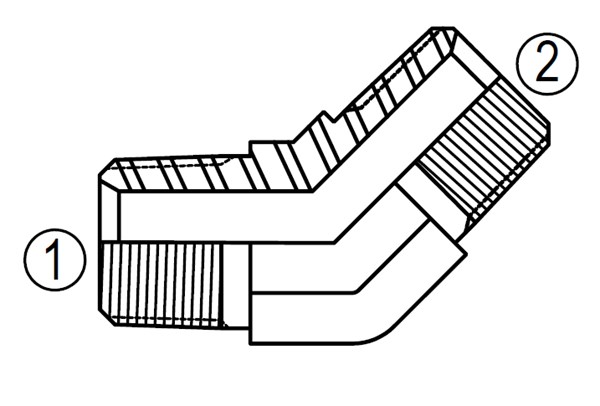 SS5501 45° Male Pipe to Elbow
