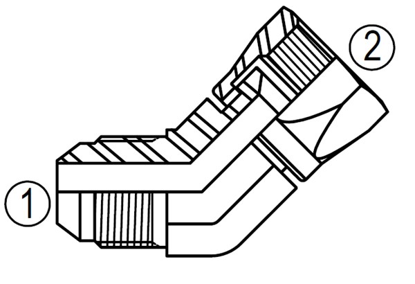 SS6502 37° Female Swivel 45° Elbow