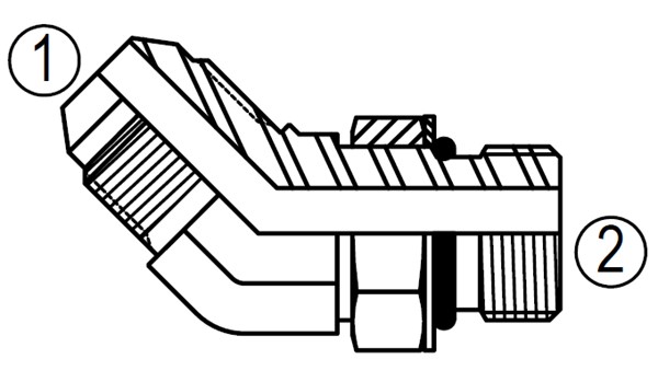 SS6802 45° Straight Thread Elbow