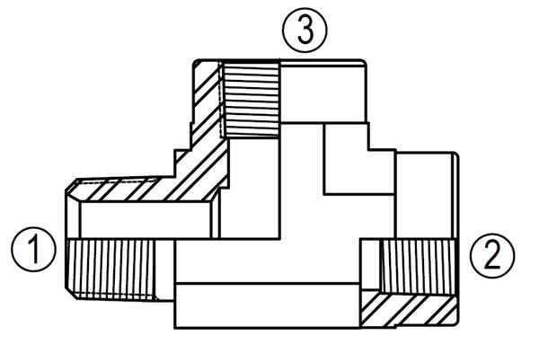 SS5602 Male Run Pipe Tee