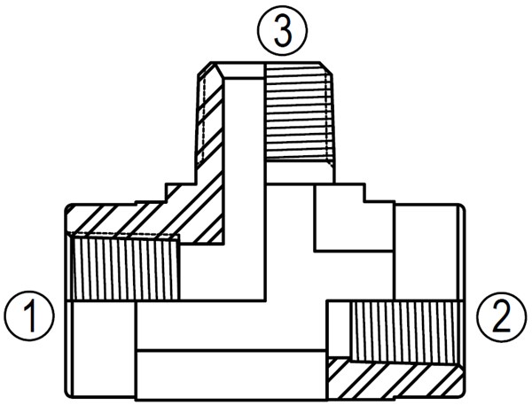 SS5604 Male Branch Pipe Tee