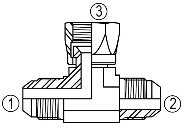 SS6600 37° Female Swivel Branch Tee