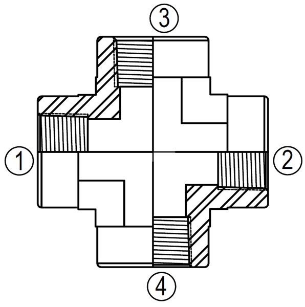 SS5652 Female Pipe Cross