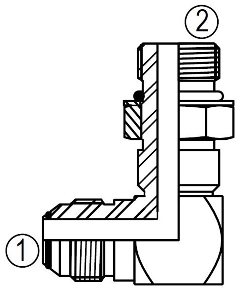 F6801-L 90° Straight Thread Elbow Long