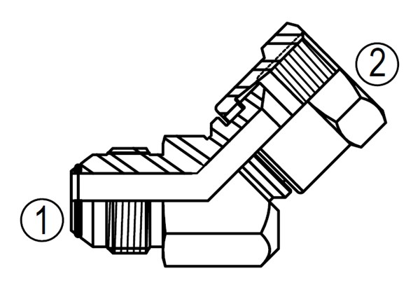 F6502 37° JIC Swivel 45° Elbow