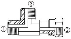 FF6602 ORFS Swivel Run Tee