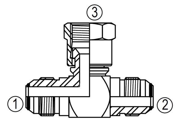F6600 37° JIC Swivel Branch Tee