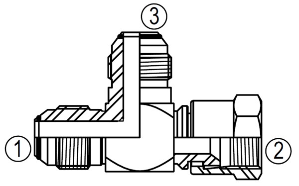 F6602 37° JIC Swivel Run Tee