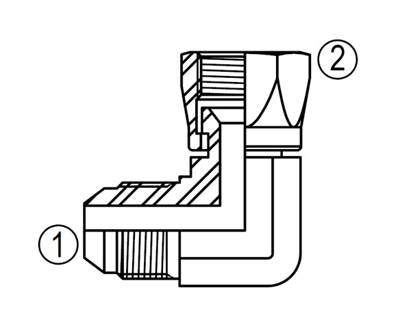 Brass - 6500 - EBS 37° JIC Swivel 90° Elbow