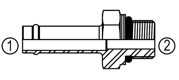 M4604 Threaded Straight Fitting, Hose Connector to Stud End