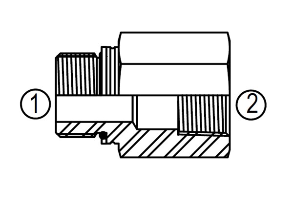 M6405 Threaded Straight Fitting, Metric Stud End to Female NPTF