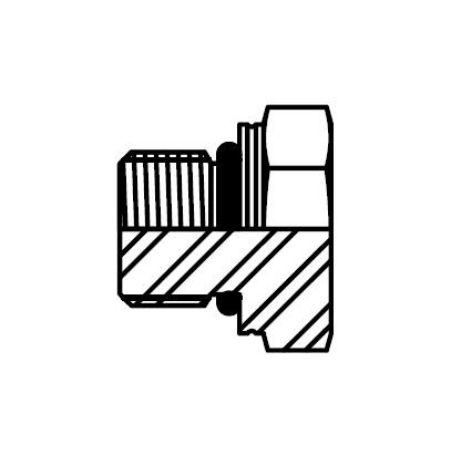 M6408 Threaded Straight Fitting, Metric Hex Head O-Ring Plug